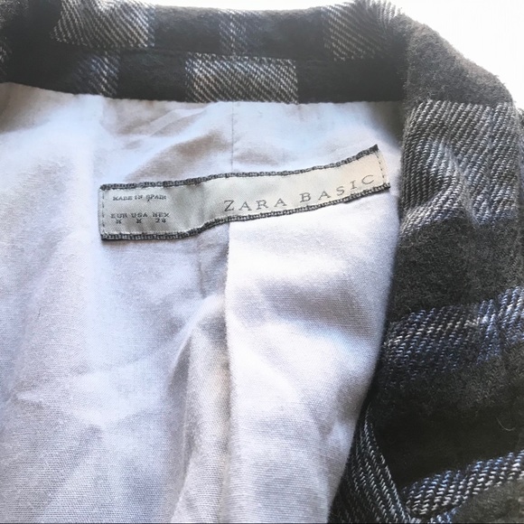 Zara Women's Black Blue White Striped Tweed Blazer - Picture 3 of 3